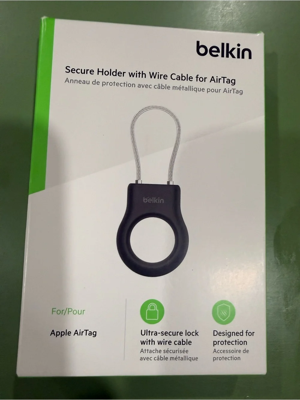 belkin Black Secure Holder with Wire Cable for AirTag